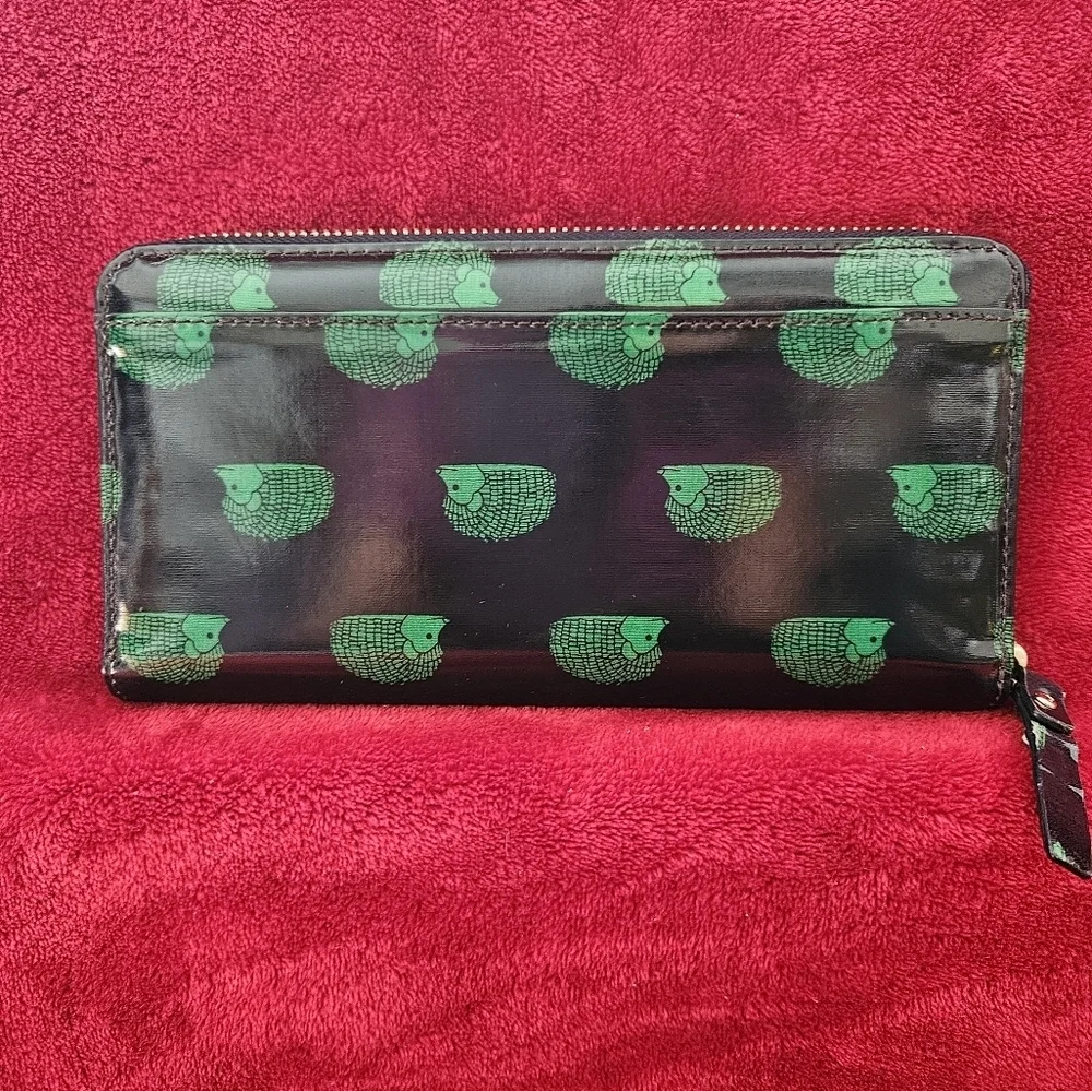 Kate Spade Black and Green Hedgehog Wallet